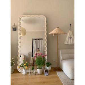 전신거울 물결 카페 미용실 드레스룸 벽거울 예쁜 민트그린 포인트가구 LED 현관