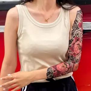 패션 포인트 긴팔 문신스티커 이레즈미 작약 타투