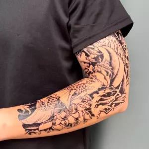 리얼리티 이레즈미 팔토시 문신스티커 쌍룡도 긴팔타투