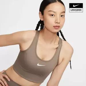 나이키 NIKE 스우시 포켓 여성 미디엄 서포트 패드 롱라인 스포츠 브라 HF5361-233 국내매장판 1626516