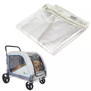 대형 반려견 유모차 레인 커버 EVA 투명 방수 방풍 야외용 반려동물