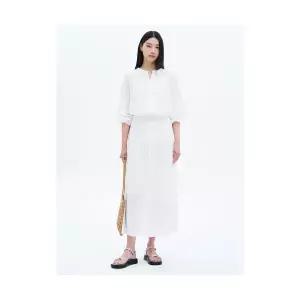 에잇세컨즈 8SECONDS 잔 플리츠 롱스커트 화이트 1631548