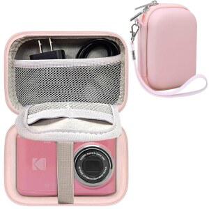 [미국배송] 캠코리용 디지털 카메라 케이스 / KODAK PIXPRO FZ45 FZ55 VAHOIALD용 소니 DSCW800 830 캐논 파워샷 180 190 SX740 HS G7 X MARK III SD 카드 액세서리용 가방 파우치 -PINK