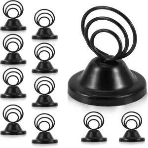 NQUEPN 12PCS 테이블 번호 홀더 메탈 블랙 마감 와이어 그림 스탠드 이름 메뉴 클립 장소 카드/메모/사진