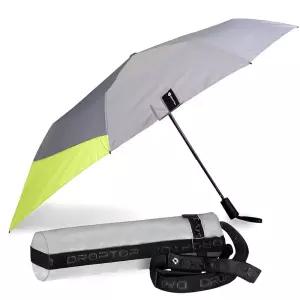 DROPTOP 남성 및 여성용 방풍 여행용 우산 | 누출 방지 안감과 반사 기술이 있는 크로스바디 백 건조하거나