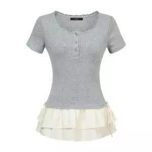 GGPX골지 프릴 배색 끈 니트 GPBKT004D2233398