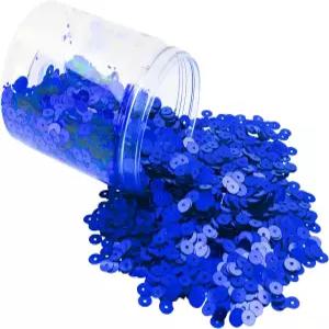 만다라 재봉 및 자수용 다크 블루 스팽글 2만 개 제작 - 6mm 원형 플랫 팔레트 대량 홈 데코용 구멍이 있는