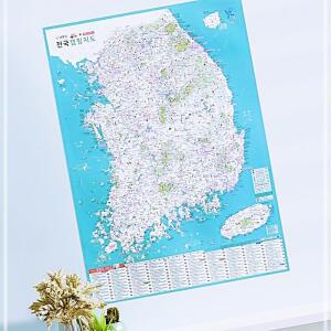 [2개구성] 우리나라 - 보기 교육용 선물 계획 도로 감성 대한민국 전국 국내 여행 전도 지도 KW8D4619
