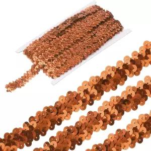 메카닉스티 11야드 0.8인치 엘라스틱 스팽글 트림 2열 플랫 스트립 페일렛 원단 리본 공예 DIY 프린지 재봉