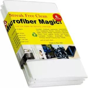 마이크로파이버 매직 스트릭 프리 클리닝 천 3팩 물만으로 모든 표면을 청소하세요. 창문 거울 주방 카운터