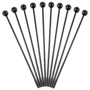 AUEAR, 10팩 솔리드 플라스틱 벨 망치 타악기 스틱 해머 드럼 실로폰 11인치 블랙