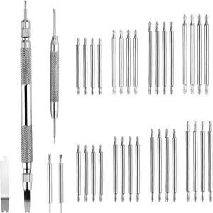 스프링 바 도구 시계 밴드 세트 손목 스트랩 제거 수리 키트(추가 팁 핀 3개 및 40PCS 헤비 듀티
