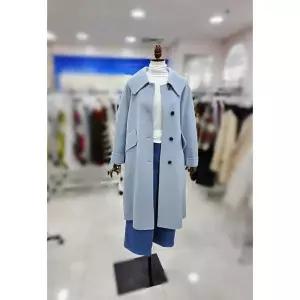 [하프클럽/스테파니]스테파니 세이브존08 포켓 사선 빅카라 핸드메이드 롱코트 P24JK4401P