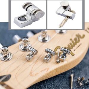 4pcs 일렉트릭 기타 크롬 롤러 스트링 트리 리테이너 Fender Strat Stratocaster Tele Telecaster 용 호환