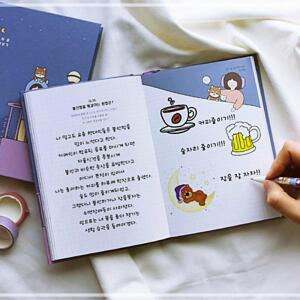 [2개구성] 핑크풋 내 마음 열어보기 100가지 질문 낙서장 다이어리 죠르디 조르디 춘식이 KWAC8C80