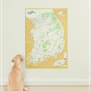 [2개구성] 애견용품 관광 +멍발자국 반려견동반 전국 댕댕이 지도 - 스티커 여행 우리나라 LWB9A491