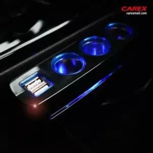 [CAR] 카렉스 아이팝블루라인듀얼USB 멀티소켓 3구소켓