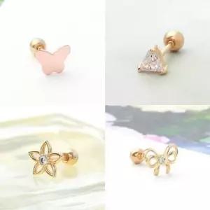 골드 여성피어싱 피어싱귀걸이 나비 꽃 여자피어싱 리 금피어싱 10K피어싱 피어싱귀걸이