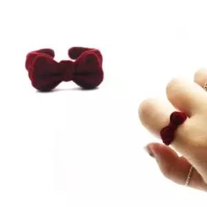 벨벳 리본 반지 리본반지 레이어드반지 벨벳반지 연말소품 조절반지