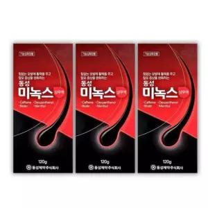 [약국용] 동성제약 미녹스 비오틴 카페인 탈모 기능성 샴푸액 120g X 3ea