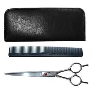 [반려] 강아지 커브가위 일자빗 세트 레드볼트 애견 셀프미용