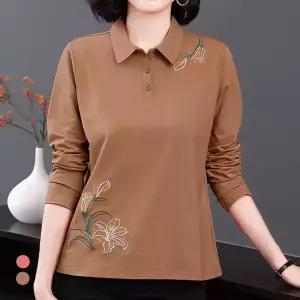 화세 플라워엠보버튼티셔츠_HB6STS014C