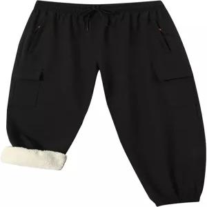 소년 겨울 카고 스노우 팬츠 셰르파 안감 스웨트 두껍고 따뜻한 조거