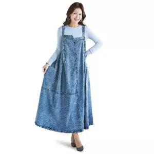 [NS홈쇼핑](우)빈티지 데님오버롤 원피스(색상선택)[35730235]