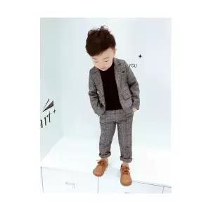 팜므 남아 정장 유아 아동 체크 데일리 무늬정장 자켓 바지 티셔츠 3종세트 (남여공용)설날