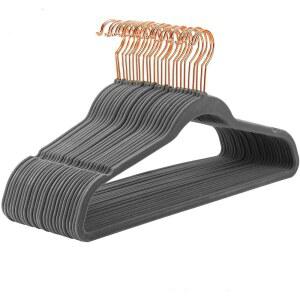 양복걸이 회색 플로킹 행어 플라스틱 미끄럼 방지 벨벳 매직 의류 매장 코트 흔적 없음 43cm