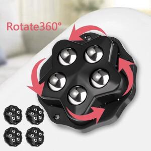 4개입 무타공 자가 접착형 무소음 볼 범용 휠 5구슬 가구 캐스터 스테인리스 스틸 360도 ° 회전