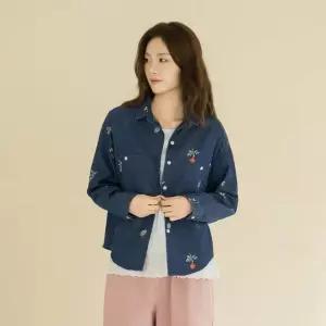 엄마옷 마담4060 [내추럴포엠]꽃자수데님셔츠 중년여성 블라우스 -RBL2602018-