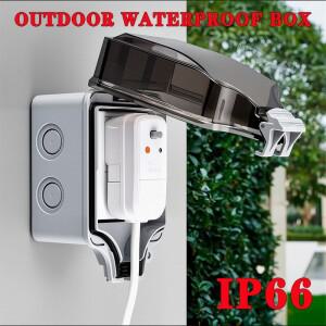 EU 소켓 IP66 날씨 방진 야외 플러그 벽 콘센트 정원 차고 사용 방수 상자에 대 한 더블