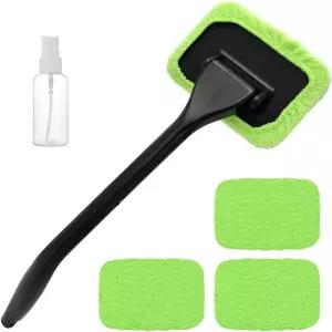 틴 자동차 앞유리 청소 도구 4개의 천 패드와 긴 손잡이가 있는 극세사 자동 창문 청소기 재사용 가능한 RV