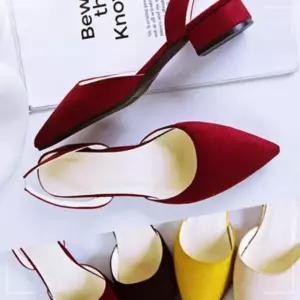 슬링백 로우힐 힐 학교 사무실 플랫슈즈 통굽 여성구두 24EW49D5C3