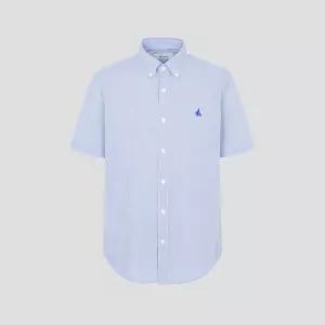 빈폴 BEANPOLE 강연 시어서커 변형 핀 스트라이프 반소매 셔츠 블루 BC5465C43P 586233