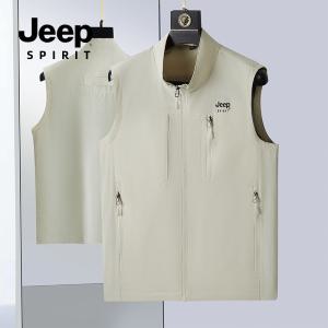 JEEP SPIRIT 2025년 여름 야외 속건 조끼 남성용 얇은 낚시 조끼