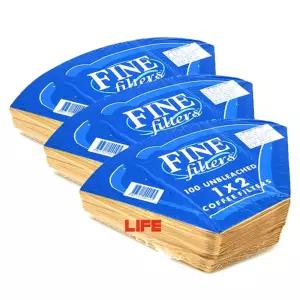 (3인 4인용) FINE 커피필터 1X2 100매 3세트 /거름망/드립백/필터/여과지/드립퍼/드립/거름종이/파우치