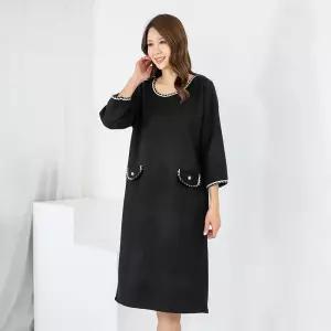 [모슬린]엄마옷 라운드 트위드 겉기모 원피스 512FGH127 마담중년여성빅사이즈50대60대