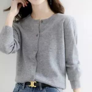 여성 기본 라운드 캐시미어 울 가디건 15컬러