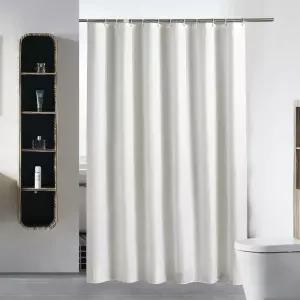 무지 화이트 솔리드 패브릭 욕실 방수 샤워커튼 샤워커튼.샤워커텐