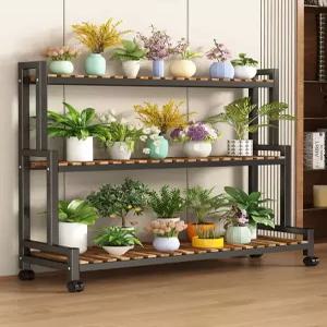 다육이 화분대 꽃 받침대 계단식 이동식 거실 진열장 스탠드 철제 플랜트