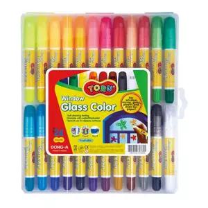 동아)글라스컬러(24색)크레용 윈도우 창문 창문펜 어린이유리 글라스 유리용