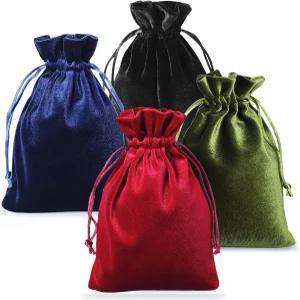 ENNIYU 소프트 벨벳 선물 가방 드로스트링이 포함된 5.5 x 7.8 인치 주사위 보관 타로 카드 홀더 주얼리