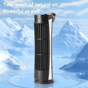 날개 없는 타워 팬 2단 속도 조절 스탠딩 조용한 냉풍기 테이블 침실 거실 사무실용