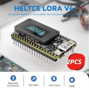 2PCS Heltec V4 Meshtastic ESP32 SX1262 0.96인치 OLED 개발 보드 지원 Arduino IoT용 태양광 구동 GPS Wi