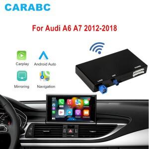 아우디 호환 A6 A7 2012- 무선 카플레이 안드로이드 오토 지원 미러링크 에어플레이 GPS 네비게이션