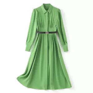 엘럽 여사친 원피스 초록 화이트 정장 셔츠 슬림핏 셔링 원템1