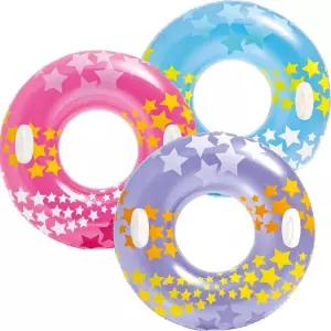 손잡이 멀티컬러가 있는 Intex 3팩 스타게이즈 36인치 수영 튜브