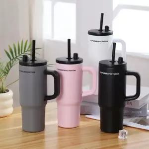 블라썸슈퍼* 스텐316 빨대 보틀 텀블러 이중진공 710ML 대용량 보온보냉 손잡이 여행 및 야외 활동용 텀블